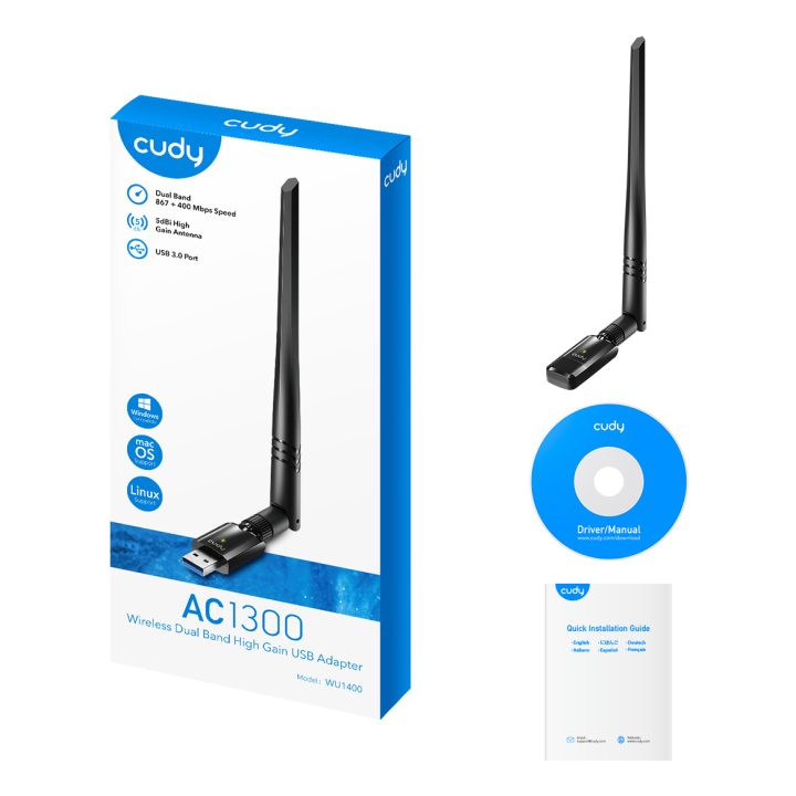 Cudy WU1400 WLAN Network Adapter and Card 867 Mbit/s