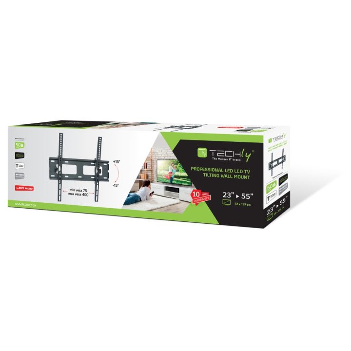 Techly ICA-PLB 131M suporte para TV 55" Preto