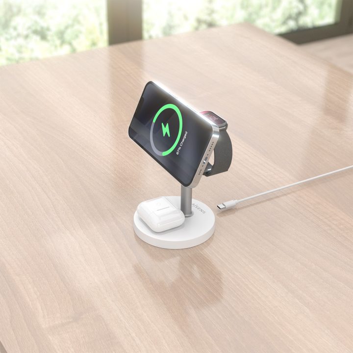 AISENS Cargador Inalambrico USB-C 3 en 1 De 15W Para Movil, Apple…