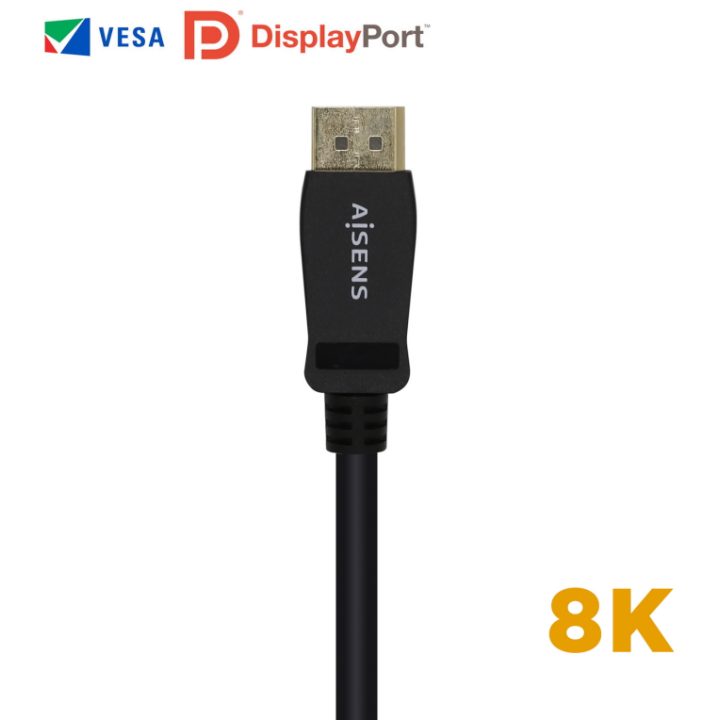 AISENS Cabo DisplayPort Certificado V1.4 8k@60hz, DP/M-DP/M, Preto…