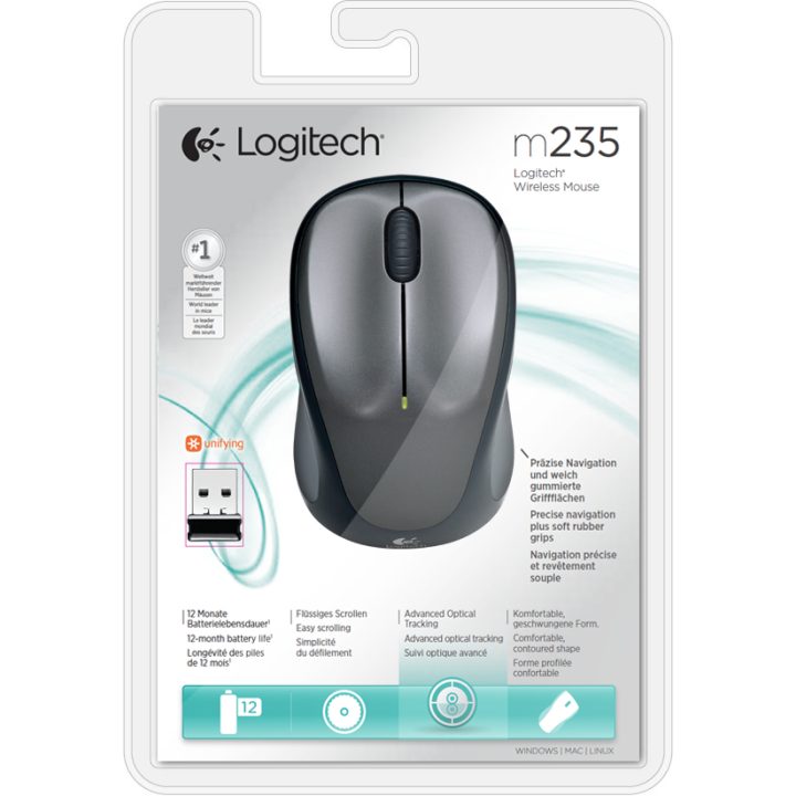 Logitech M235 rato de escritório ambidestro RF sem fios óptico 1000…