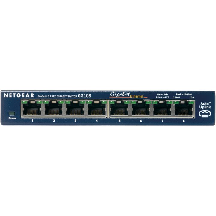 NETGEAR GS108GE switch não gerido Gigabit Ethernet (10/100/1000) Azul