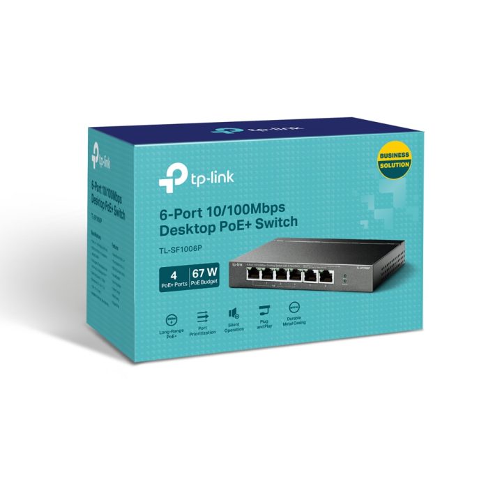 TP-Link TL-SF1006P Unmanaged Fast Ethernet (10/100) PoE Switch Black