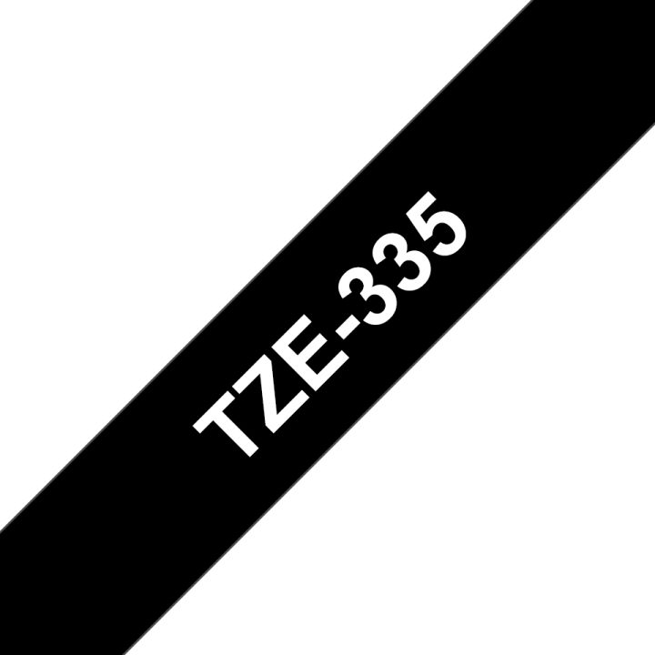 Brother TZE-335 Label Printer Tape White on Black TZ