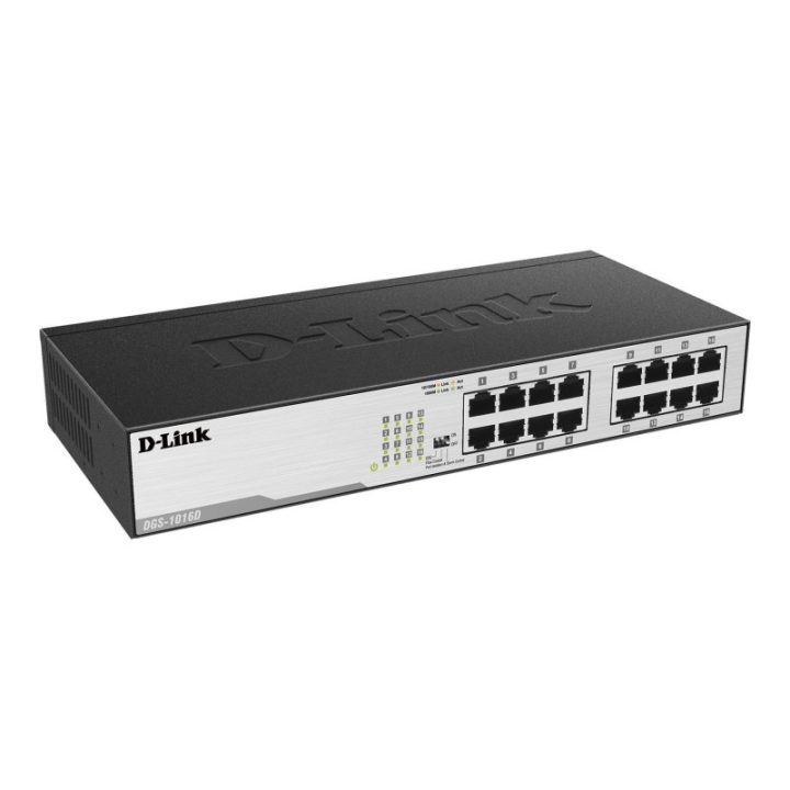 D-Link DGS-1016D/E switch No administrado Negro, Metálico