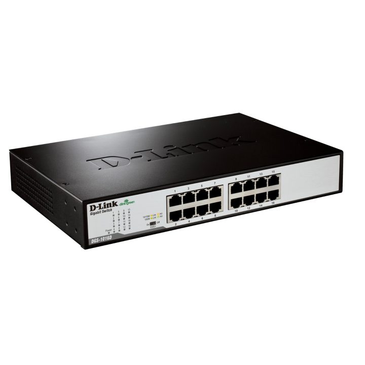 D-Link DGS-1016D/E Unmanaged Switch Black, Metallic