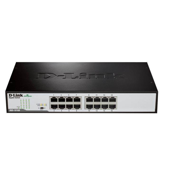 D-Link DGS-1016D/E Unmanaged Switch Black, Metallic