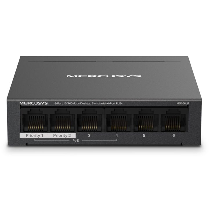 Switch Mercusys MS106LP 6 puertos-10 - 100Mbps-RJ45 4p PoE