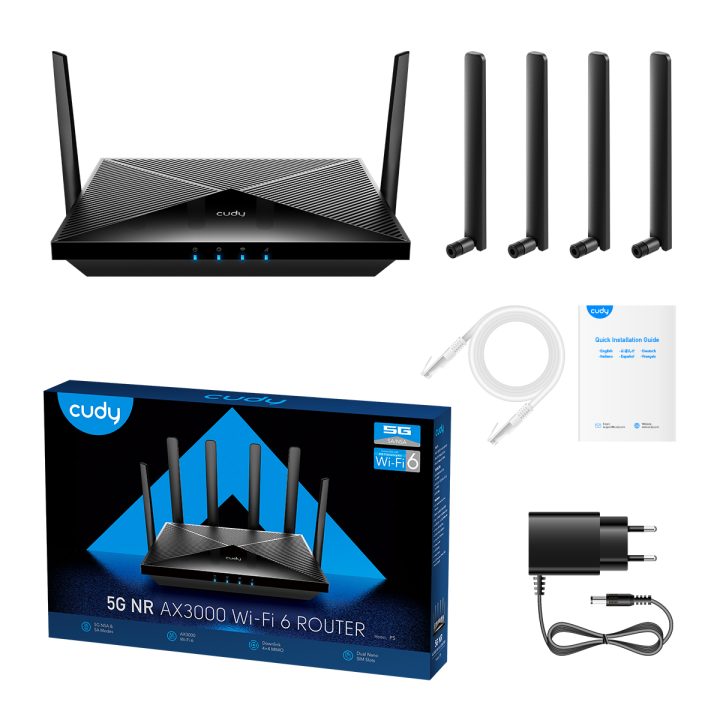 Router sem fios Cudy P5 Gigabit Ethernet de banda dupla (2,4 GHz / 5…