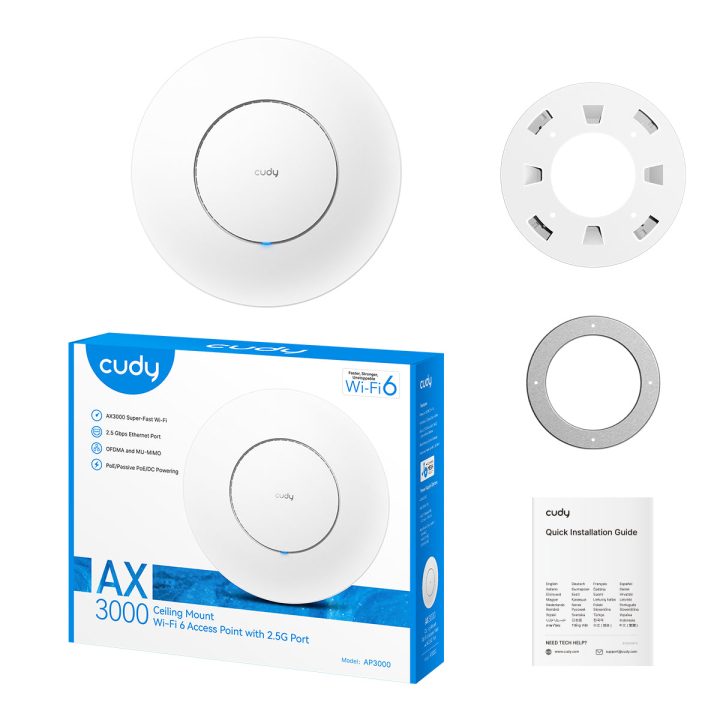 Cudy AP3000 Wireless Access Point 2976 Mbit/s White Power over…