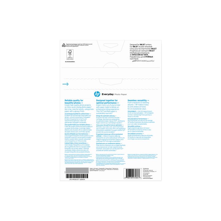 HP Papel fotográfico Everyday brilhante de 200 g/m2 A4 (210 x 297 mm)…