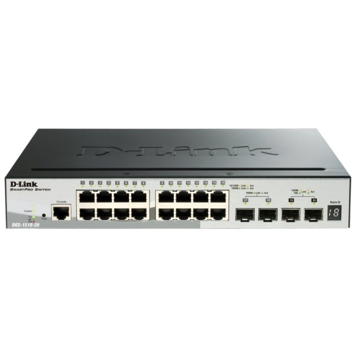 D-Link DGS-1510-20 Managed L3 Gigabit Ethernet (10/100/1000) Switch…
