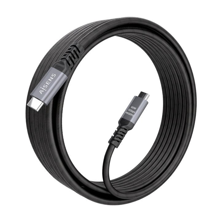 Cabo USB 3.2 Gen1 AISENS em Alumínio 5Gbps 4K@60Hz 3A 60W E-Mark…