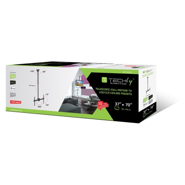Techly ICA-CPLB 946L Digital Signage Display Mount 70" Black