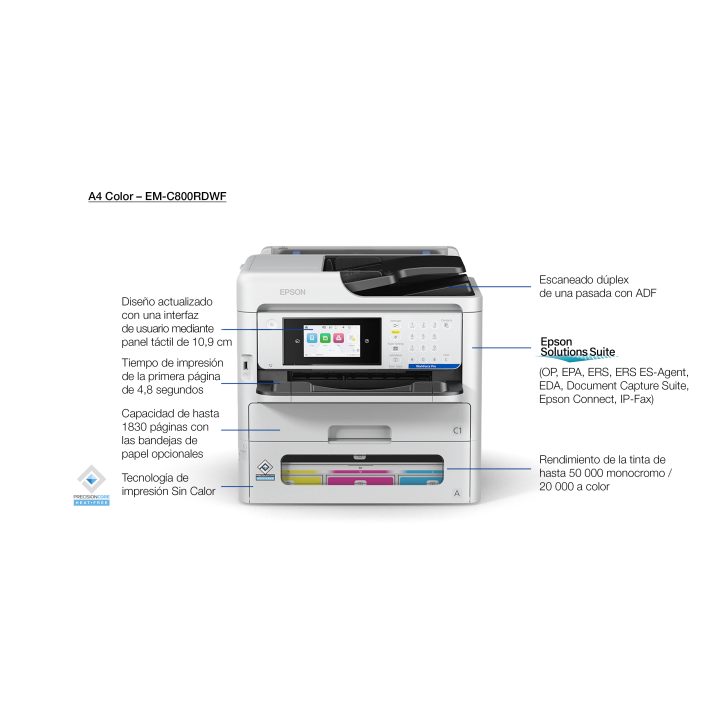 Impressora Epson WorkForce Pro EM-C800RDWF