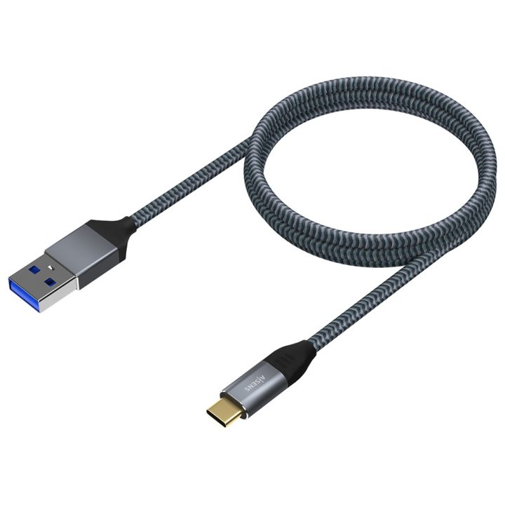 AISENS USB 3.1 Gen2 Aluminum Cable 10Gbps 3A, USB-C/M-A/M Type, Gray…
