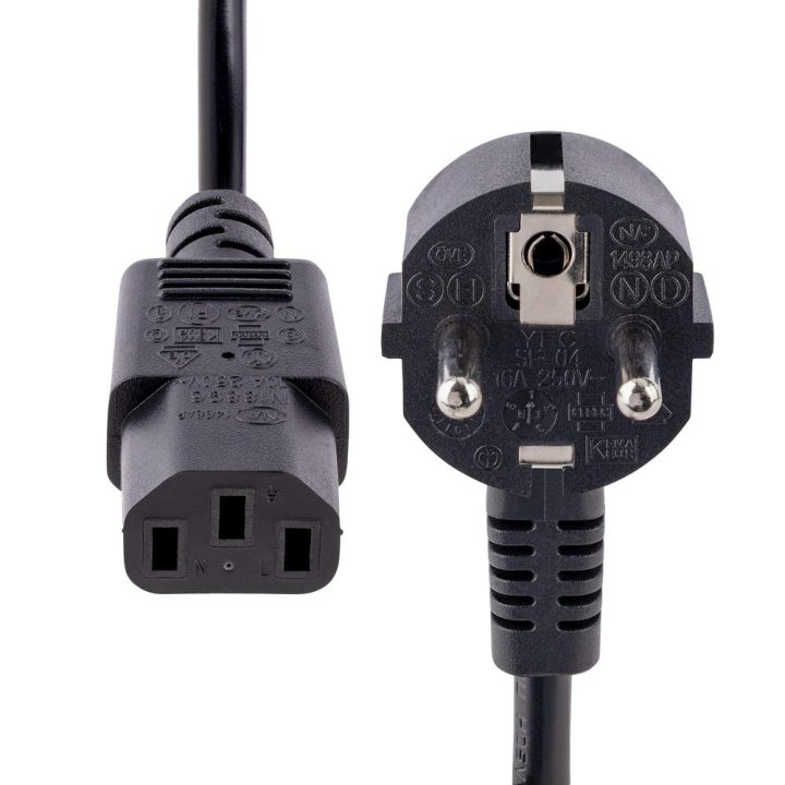 StarTech.com 2m Computer Power Cable, 18AWG, EU Schuko to C13, 10A…