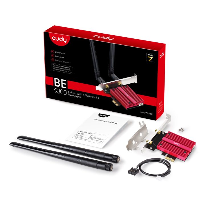 Cudy WE9300 adaptador e cartão de rede interno WLAN / Bluetooth 5765…