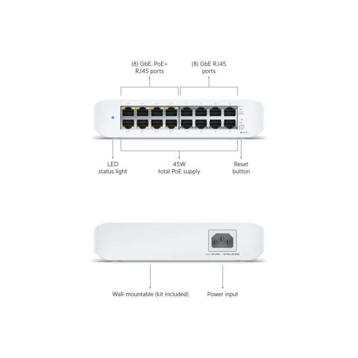 Ubiquiti USW-Lite-16-POE UniFi Switch 16xGbE