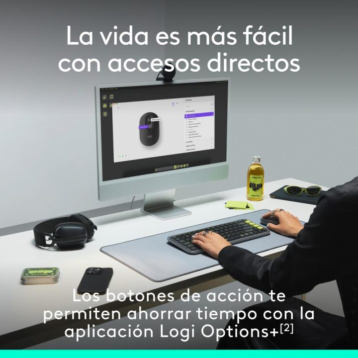 Logitech POP Mouse, rato sem fios Bluetooth compacto e portátil com…