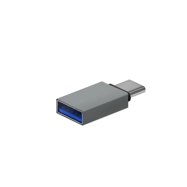 AISENS Mini Adaptador Aluminio USB 3.2 Gen1 3A, Tipo USB-C/M-A/H, Gris