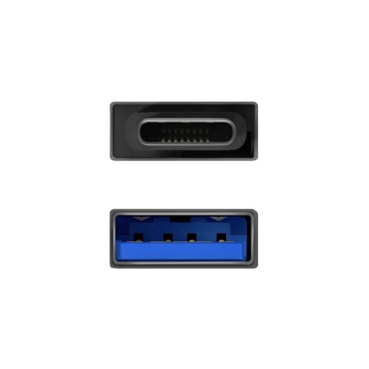 AISENS Mini Adaptador Aluminio USB 3.2 Gen1 3A, Tipo USB-C/M-A/H, Gris