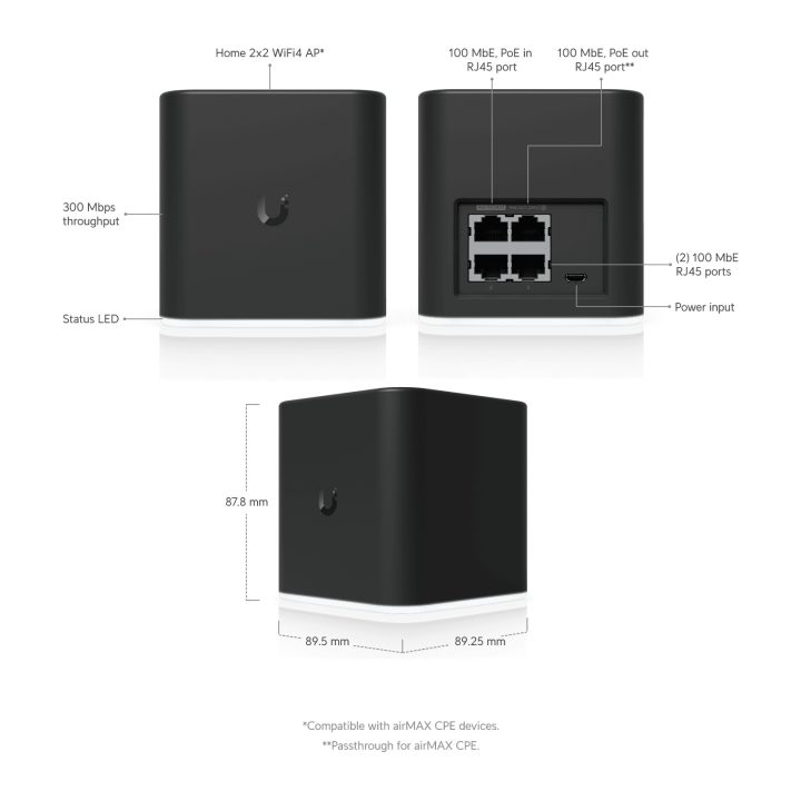 Ubiquiti ACB-ISP Networks airCube 300 Mbit/s Preto Alimentação por…