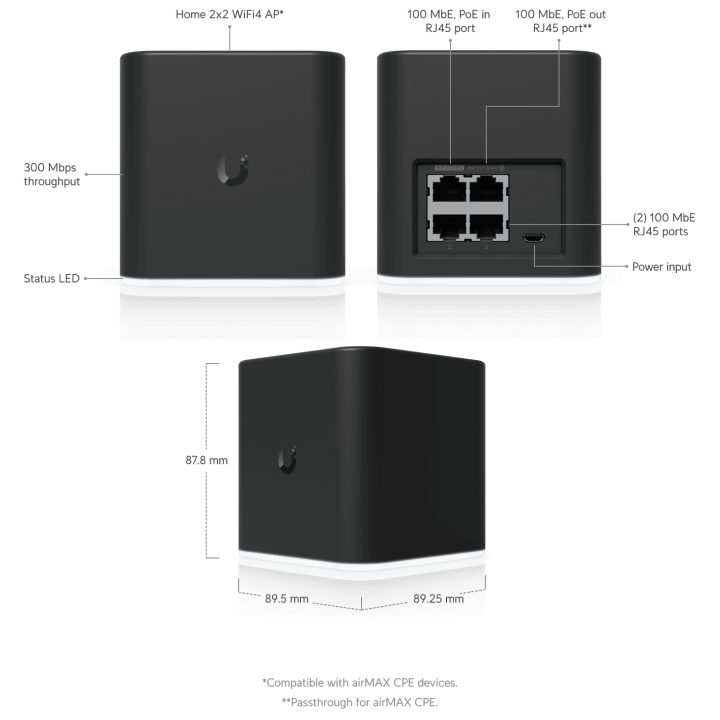 Ubiquiti ACB-ISP Networks airCube 300 Mbit/s Preto Alimentação por…