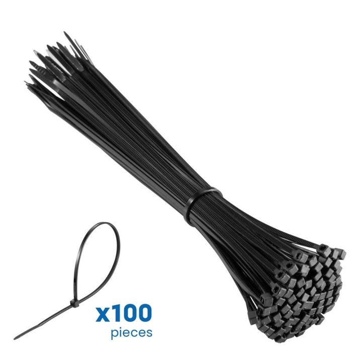 Ewent EW1564 Nylon Black Parallel Entry Cable Tie 100 piece(s)