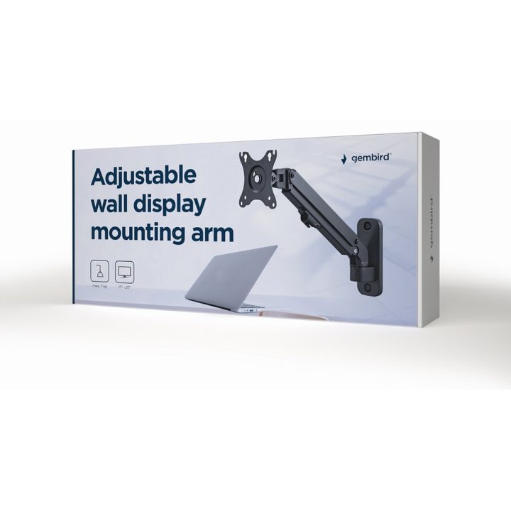 Gembird MA-WA1-01 soporte para monitor 27" Pared Negro