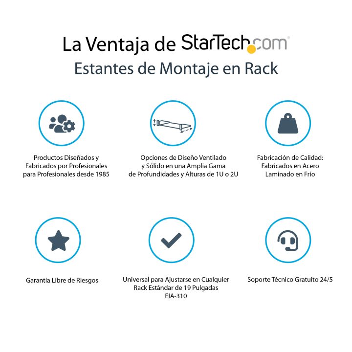 StarTech.com Prateleira Ventilada Cantilever 2U de Profundidade Fixa…
