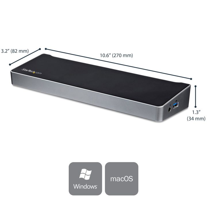 StarTech.com Dock USB-C para 3 Monitores 4K com 5 Portas USB 3.2…