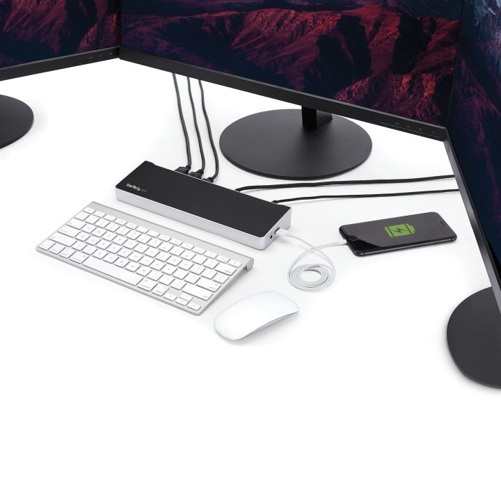 StarTech.com Dock USB-C para 3 Monitores 4K com 5 Portas USB 3.2…