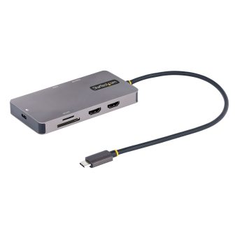 StarTech.com Adaptador Multipuertos USB C 2x HDMI 4K 60Hz, Hub USB-A…