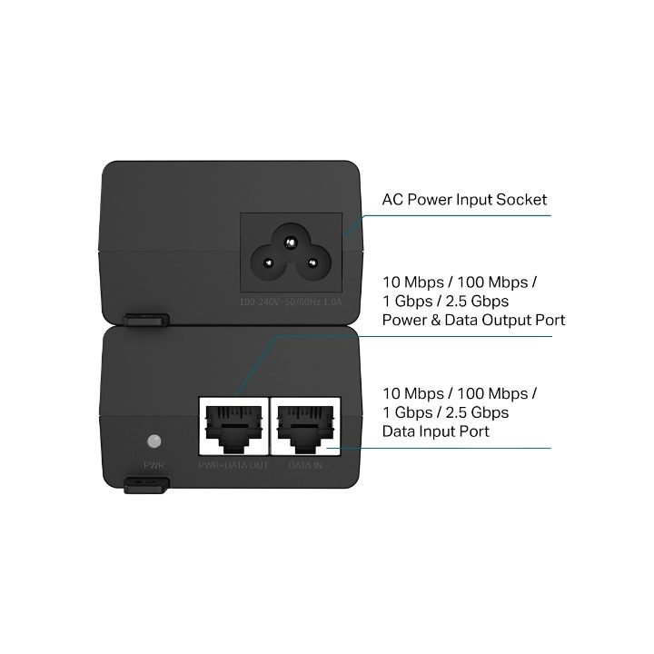 Adaptador e injetor PoE TP-Link TL-POE260S Ethernet 2.5 Gigabit