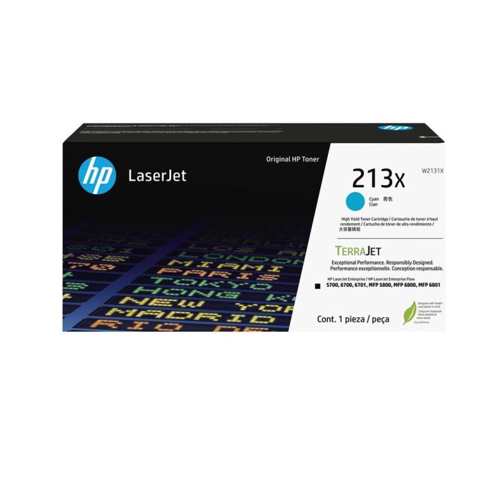 HP Cartucho de tóner Original LaserJet 213X de alto rendimiento cian
