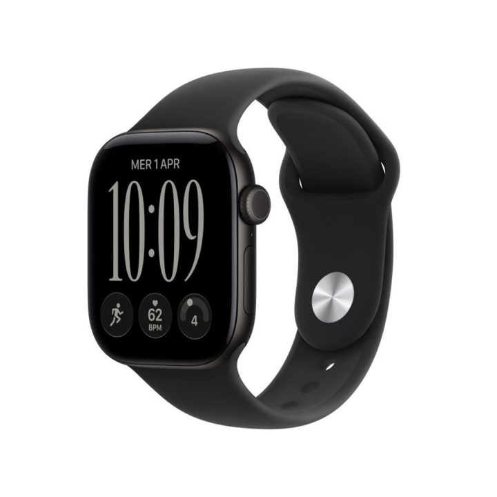 Apple Watch S12 GPS + Cellular Smartwatch 42mm Black Sport Band S-M…