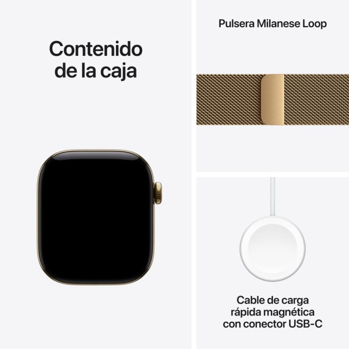 Apple Watch S12 GPS + Cellular 42mm Radiant Gold Titanium Milanese…