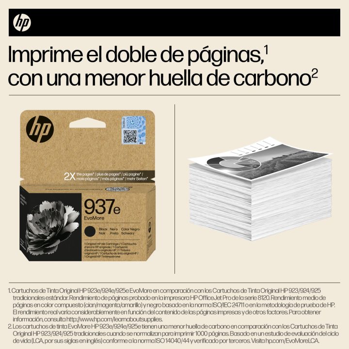 HP Cartucho de Tinta Original EvoMore 937e preto