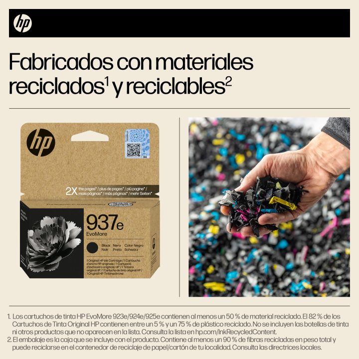 HP Cartucho de Tinta Original EvoMore 937e preto