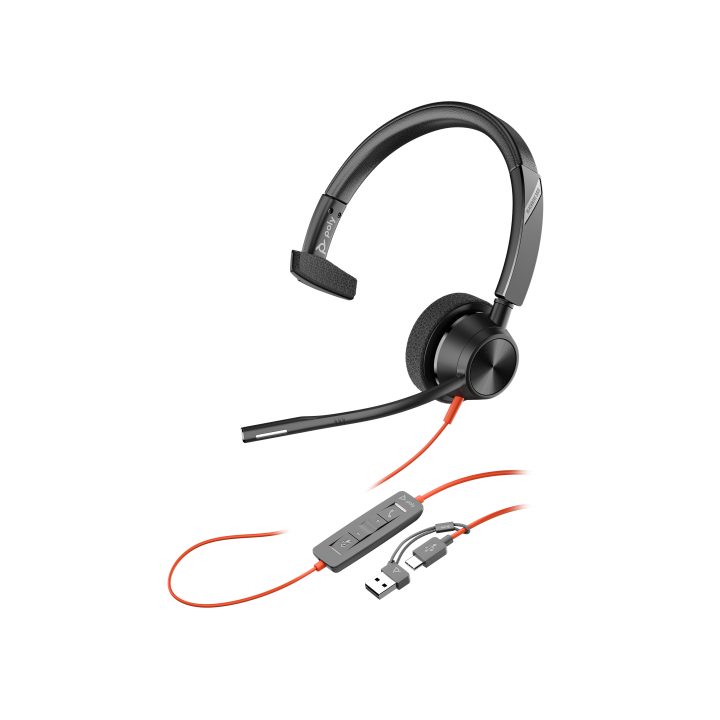 Auscultadores monoauriculares HP Poly Poly Blackwire 3310 USB-C +…