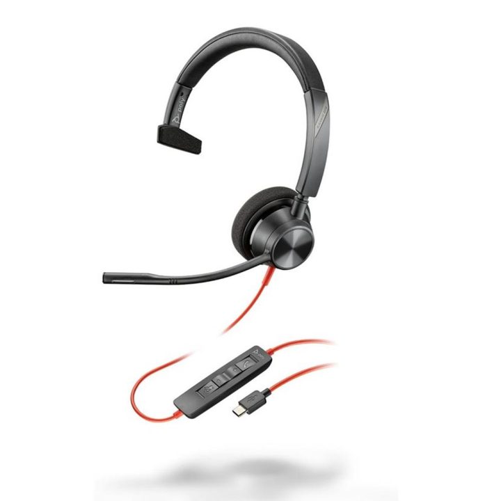 HP Poly Poly Blackwire 3310 USB-C Mono Headset + USB-C/USB-A Adapter
