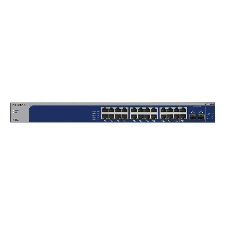 NETGEAR XS724EM Managed L2 10G Ethernet (100/1000/10000) 1U Blue, Gray