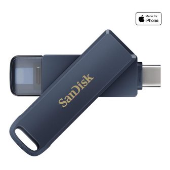 SanDisk 128GB USB-C-Lightning Phone Drive Metallic Sky Blue…