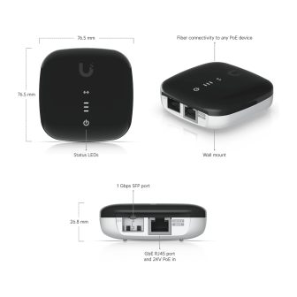 Ubiquiti UACC-AE 1000 Mbit/s Media Converter Black, White