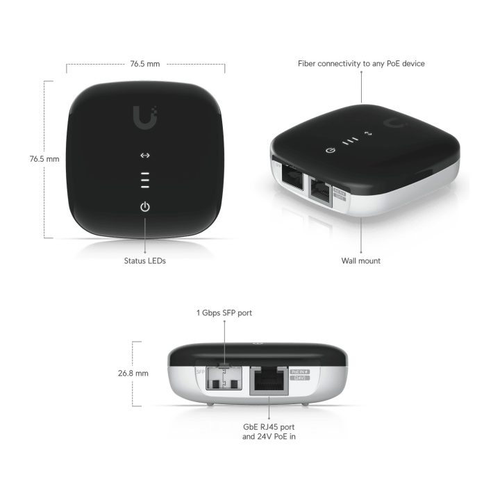 Ubiquiti UACC-AE 1000 Mbit/s Media Converter Black, White
