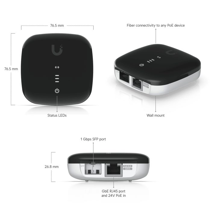 Ubiquiti UACC-AE 1000 Mbit/s Media Converter Black, White
