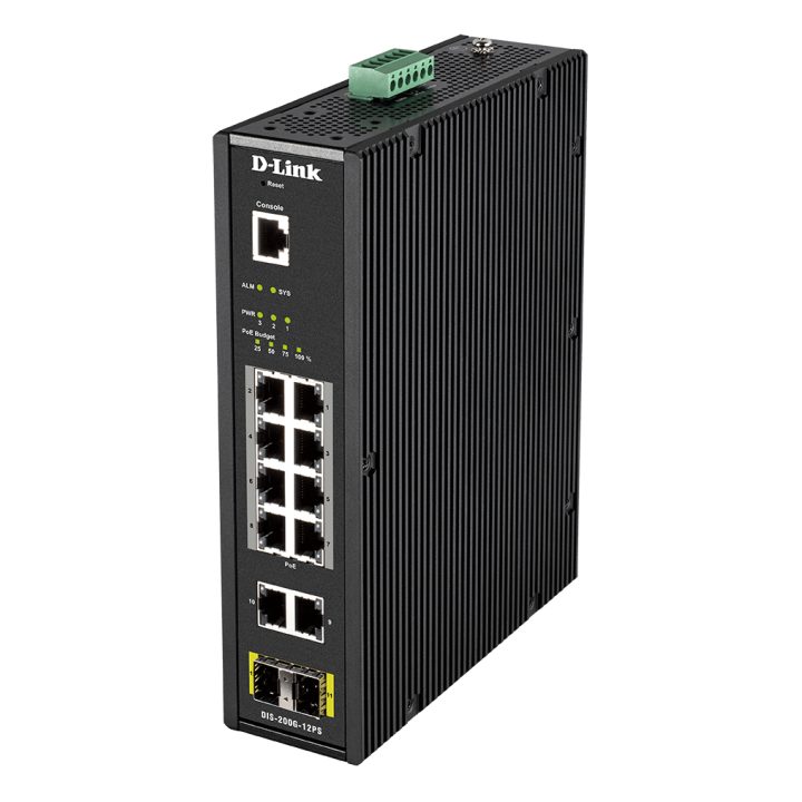 D-Link DIS-200G-12PS Managed L2 Gigabit Ethernet (10/100/1000) PoE…