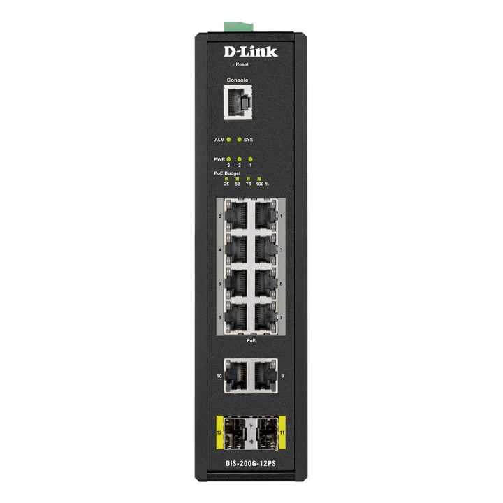 D-Link DIS-200G-12PS Managed L2 Gigabit Ethernet (10/100/1000) PoE…