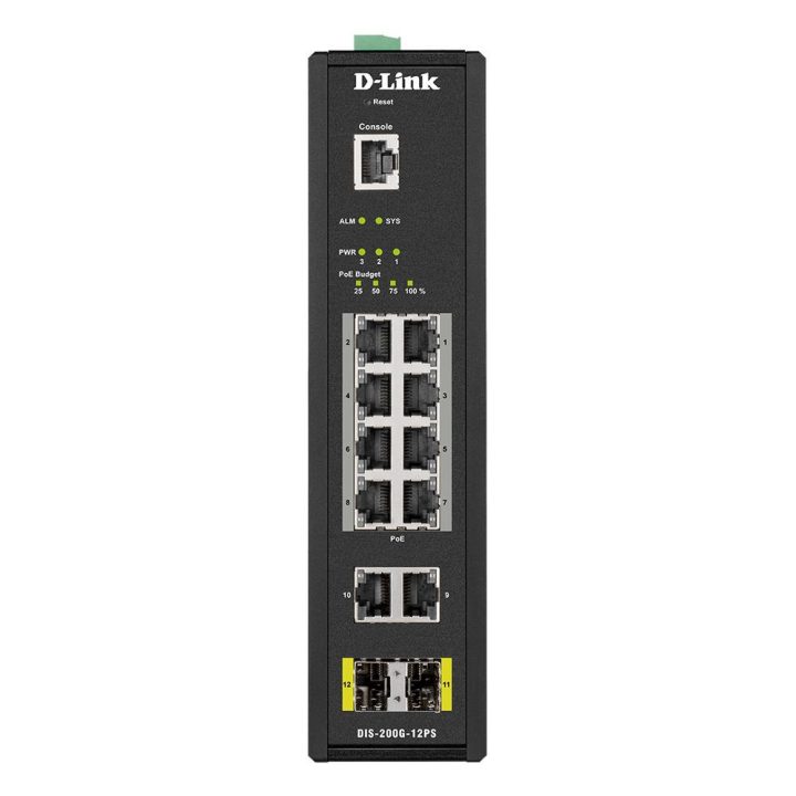 D-Link DIS-200G-12PS Managed L2 Gigabit Ethernet (10/100/1000) PoE…